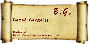 Bazsó Gergely névjegykártya
